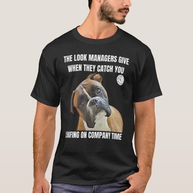 Office Dog Employee Social Loafing Job  Manager T Shirt (Framsida)