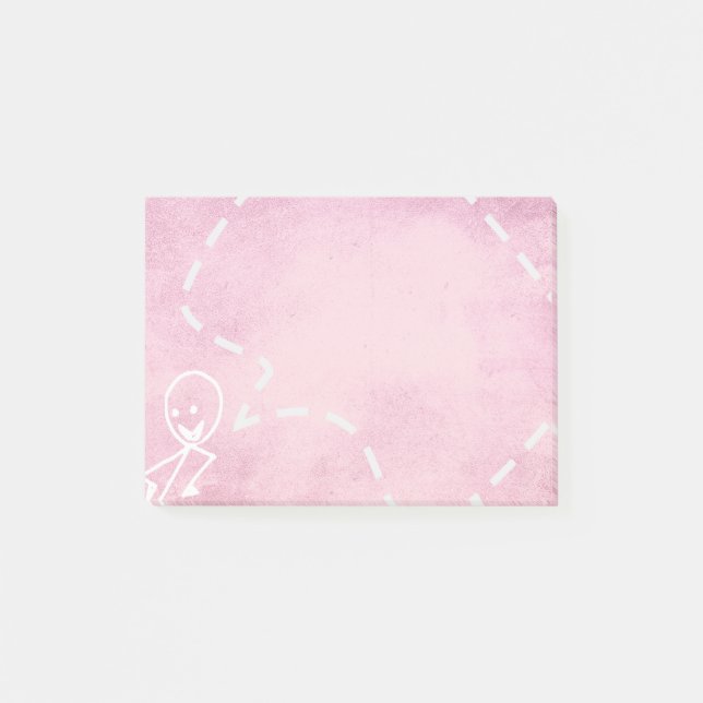 Office Family Stick Chalboard Rosa Funny Post-it Block (Framsida)