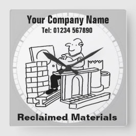 Office för återvunna material fyrkantig klocka