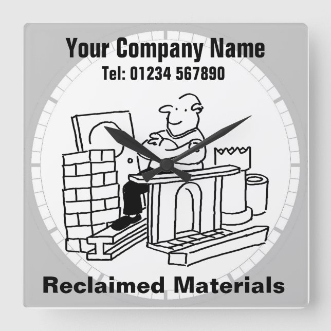 Office för återvunna material fyrkantig klocka (Framsida)