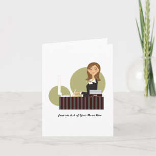 Office Girl Personlig Notecards Anteckningskort