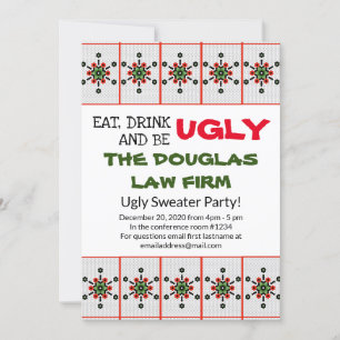 Office Helgdag Sweater Work Party Inbjudningar