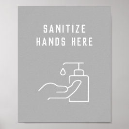 Office Hygiene Sanitize Your Händer here Poster