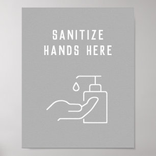 Office Hygiene Sanitize Your Händer here Poster