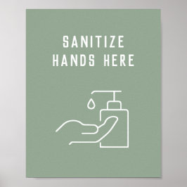 Office Hygiene Sanitize Your Händer here Poster