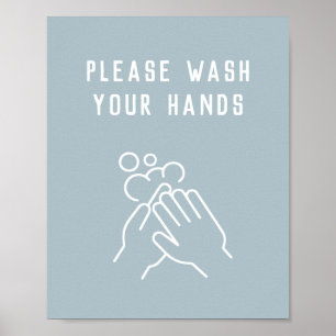 Office Hygiene Tvätta Händer Poster