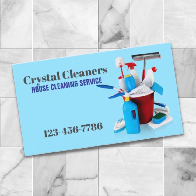 Office Janitorial Household Städning Visitkort (Office Janitorial Housekeeping Cleaning Services Business Card)
