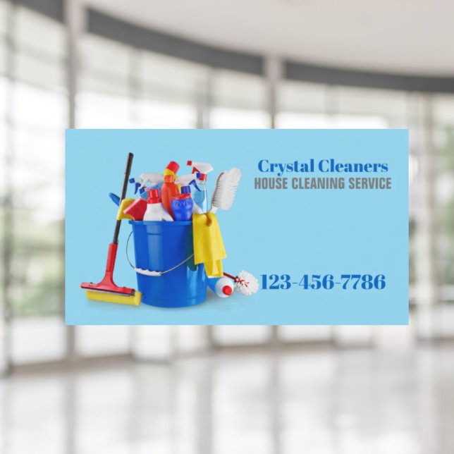 Office Janitorial Household Städning Visitkort (Office Janitorial Housekeeping Cleaning Services Business Card)