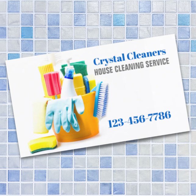 Office Janitorial Städning Housegling Visitkort (Office Janitorial Cleaning Services Housekeeping Business Card)