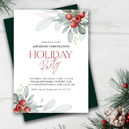 Office Julfest Elegant Winter Greenery Inbjudningar