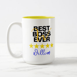 Office-kaffet Mugg, bästa Chef någonsin (Namn Init Två-Tonad Mugg