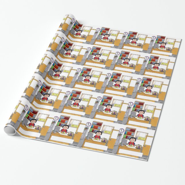 Office, kvinnlig - Personlig Tecknad Gift Presentpapper (Utrullad)