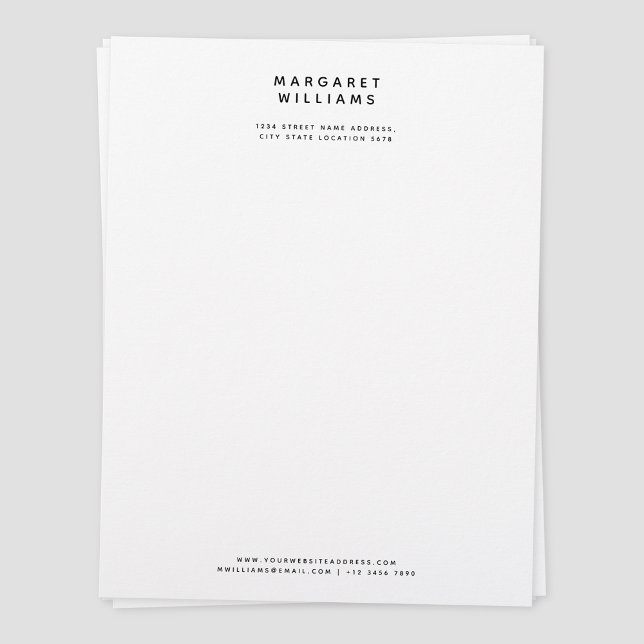 Office Letterhead för enkel, modern, minimal Elega Brevhuvud (Simple Modern Minimalist Office Letterhead)