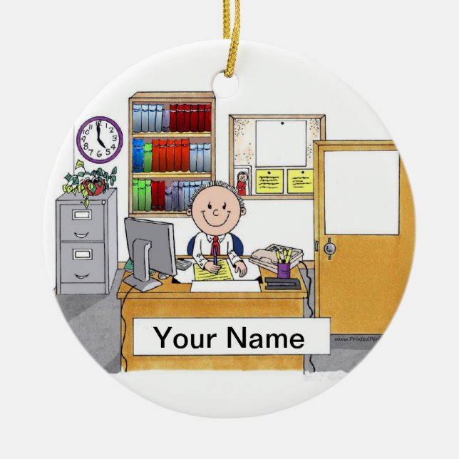 Office - Male Julgransprydnad Keramik (Framsidan)