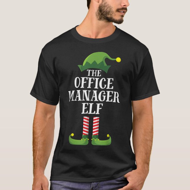Office Manager Elf Matching Family Group jul T Shirt (Framsida)