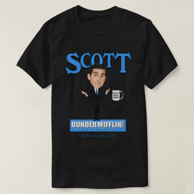 Office Michael Scott Caricature T Shirt (Design framsida)