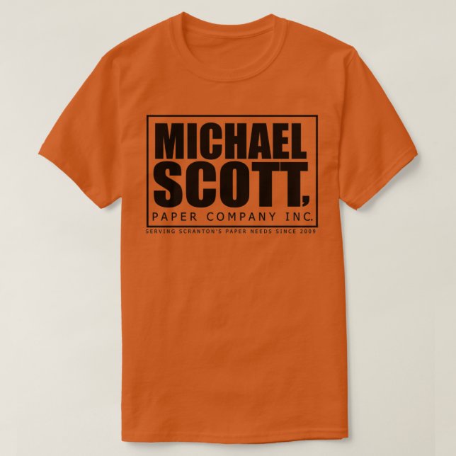 Office Michael Scott Pappra Logotypen T Shirt (Design framsida)