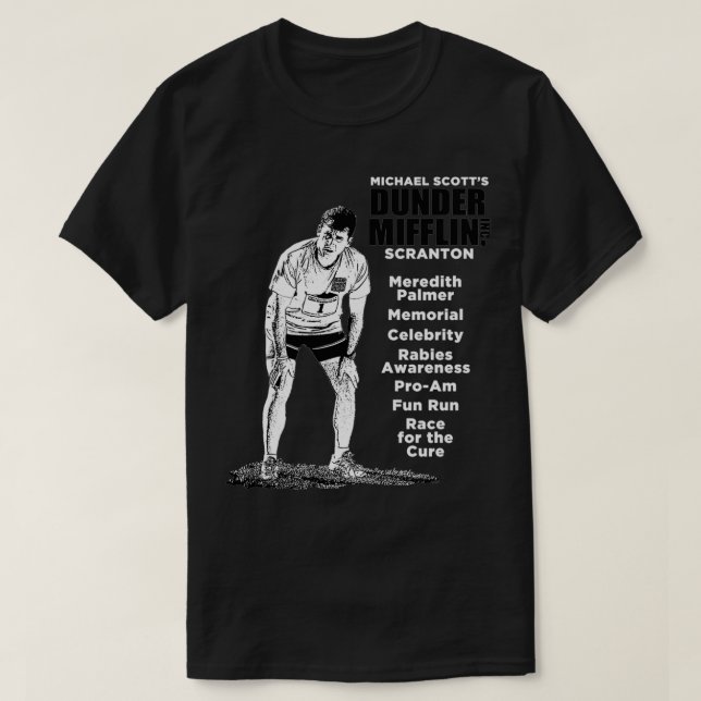 Office Michael Scott Roligt Springa T Shirt (Design framsida)