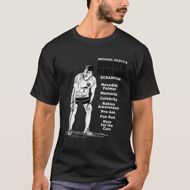 Office Michael Scott Roligt Springa T Shirt (Framsida)