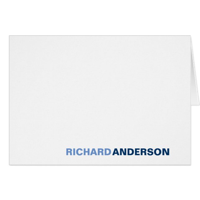 Office Modern Chic Navy Light Blue Fold Font Namn OBS Kort (Framsidan Horizontal)