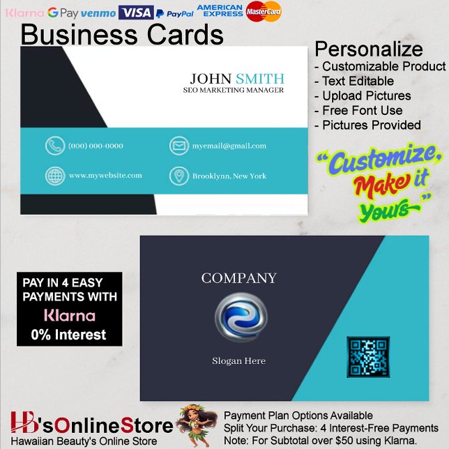 Office Modern Turcos Four Choice Logotyp QR-kod Visitkort (Office Modern Turquoise Four Choice Logo QR Code Business Card 5)