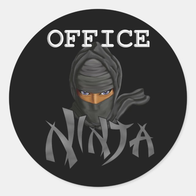 Office Ninja Runt Klistermärke (Framsida)