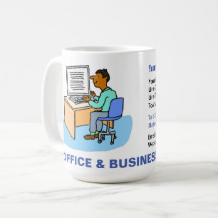 Office och Företagstjänster med Asiatisk man. Kaffemugg
