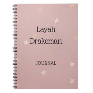 Office och School Rosa Journal med Guld Stars Anteckningsbok