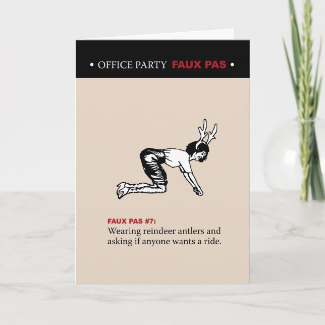 Office Party Faux Pas #7 Helgkort (Framsida)