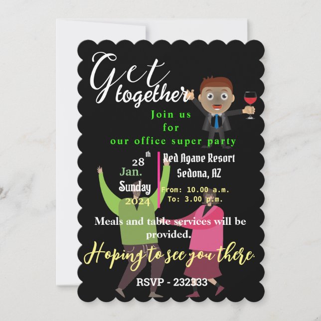 Office party inbjudningar (Framsida)