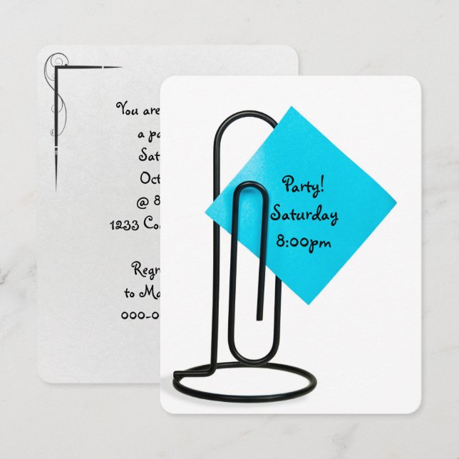 Office Party-påminnelse bokför anteckning Inbjudningar (Fram/baksida)