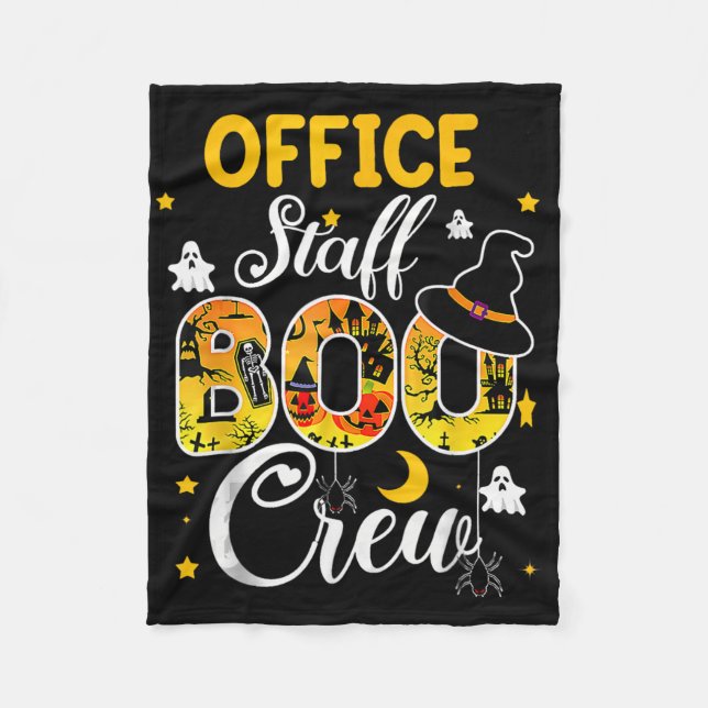 Office Personal Boo Crew Roligt Halloween Matching Fleecefilt (Framsidan)