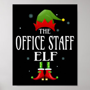 Office Personal Elf Julafton Matching Family Group Poster