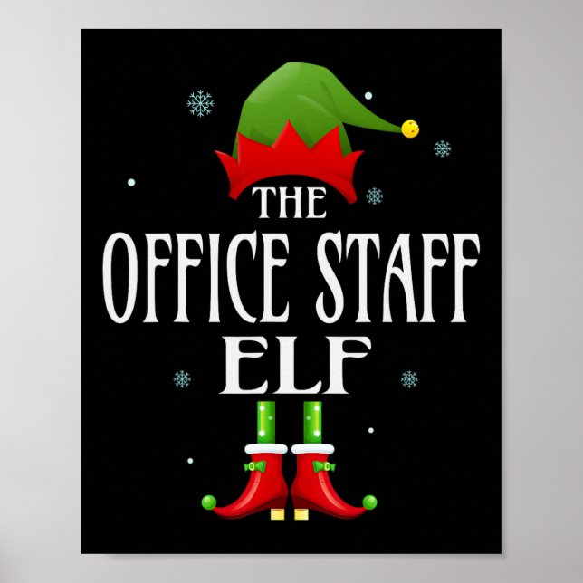 Office Personal Elf Julafton Matching Family Group Poster (Framsidan)