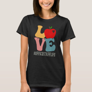 Office Personal Kärlek Apple Groovy Retro Cute til T Shirt