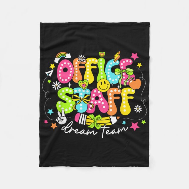 Office-personalens drömteam första dagen av skolre fleecefilt (Framsidan)