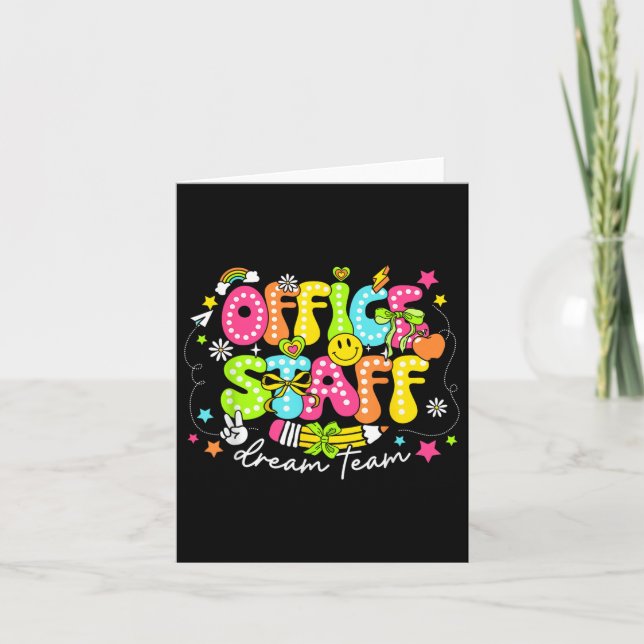 Office-personalens drömteam första dagen av skolre kort (Framsida)