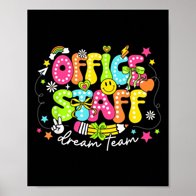 Office-personalens drömteam första dagen av skolre poster (Framsidan)