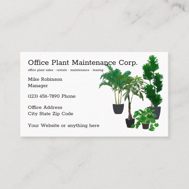 Office Plant Maintenance Services Visitkort (Framsida)