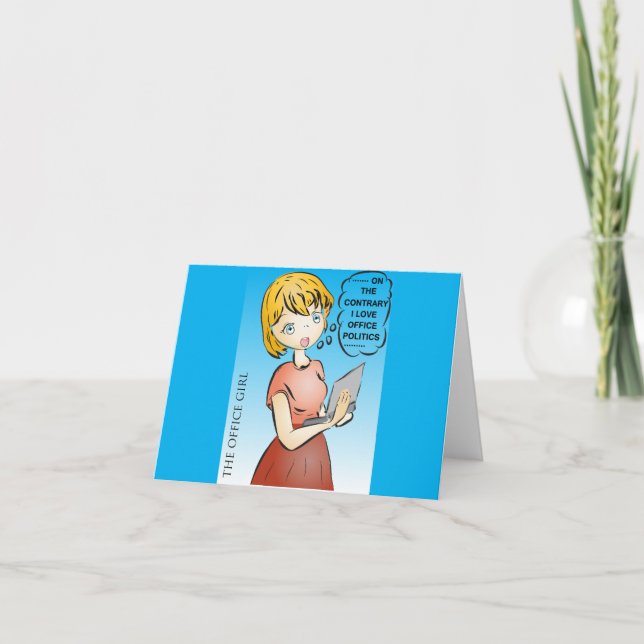 Office Politik Tecknad Card Tack Kort (Framsida)