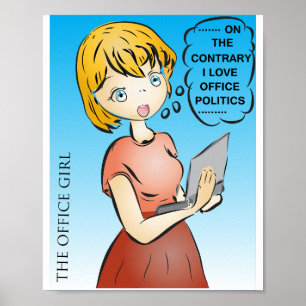Office Politik Tecknad Poster