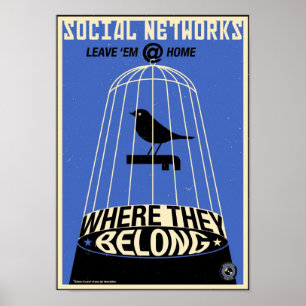 Office Propaganda: Social-nätverket (blått) Poster