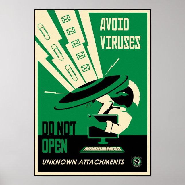 Office Propaganda: Undvik hämtningsbara filer (grö Poster (Framsidan)