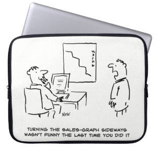 Office Sales Chart Turned Sideways. Funny Laptop Fodral