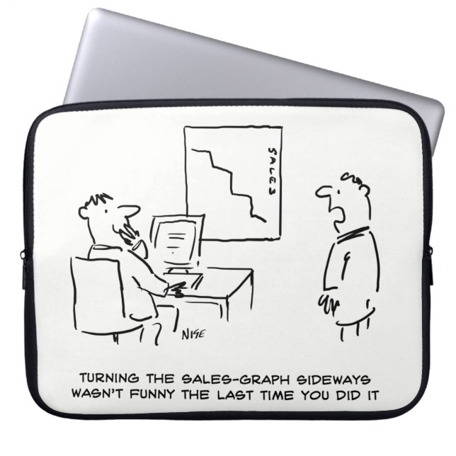 Office Sales Chart Turned Sideways. Funny Laptop Fodral (Framsidan)