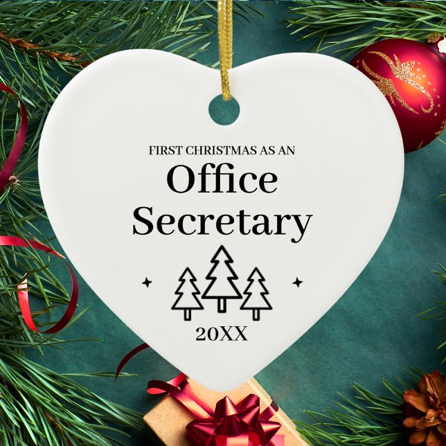 Office Secretary New Job jul Julgransprydnad Keramik (Office Secretary New Job Christmas Ceramic Ornament
)