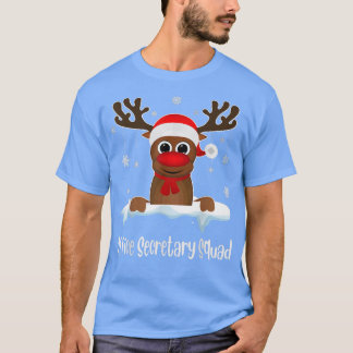 Office Secretary Squad Reindeer Santa Hat Christma T Shirt