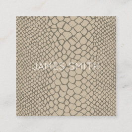 Office Snakeskin Taupe Animal Print Designer Offic Fyrkantigt Visitkort
