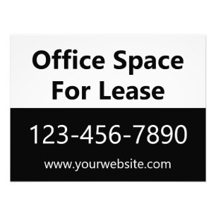 Office Space for Lease Mobil Website Window Sign Fototryck