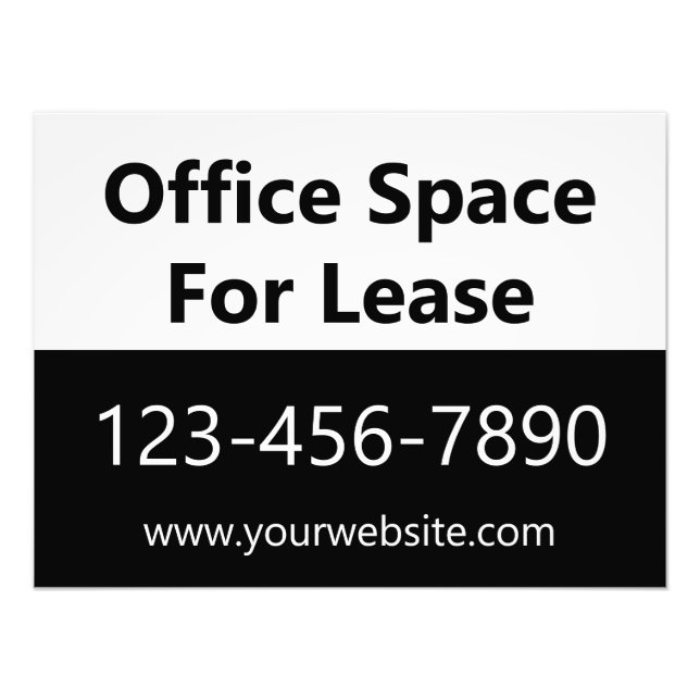 Office Space for Lease Mobil Website Window Sign Fototryck (Framsidan)